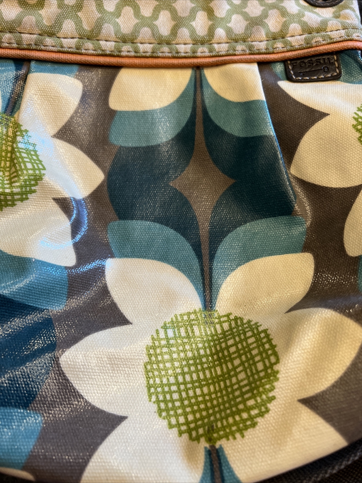 Vintage FOSSIL KEY-PER CROSSBODY, Floral Coated C… - image 5