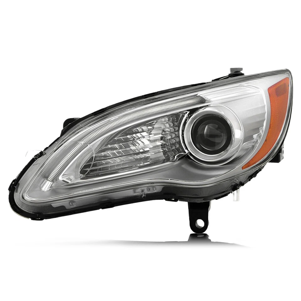 Headlight For 2011-2014 Chrysler 200 w/LED DRL Chrome Bezel Projector Driver Foto 2 de 4