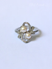 Double Akoya Pearl Ring S925