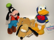 Goofy, Pluto, Donald Duck Disney Store 9" Plush Lot of 3 Mini Beanbags - MWT