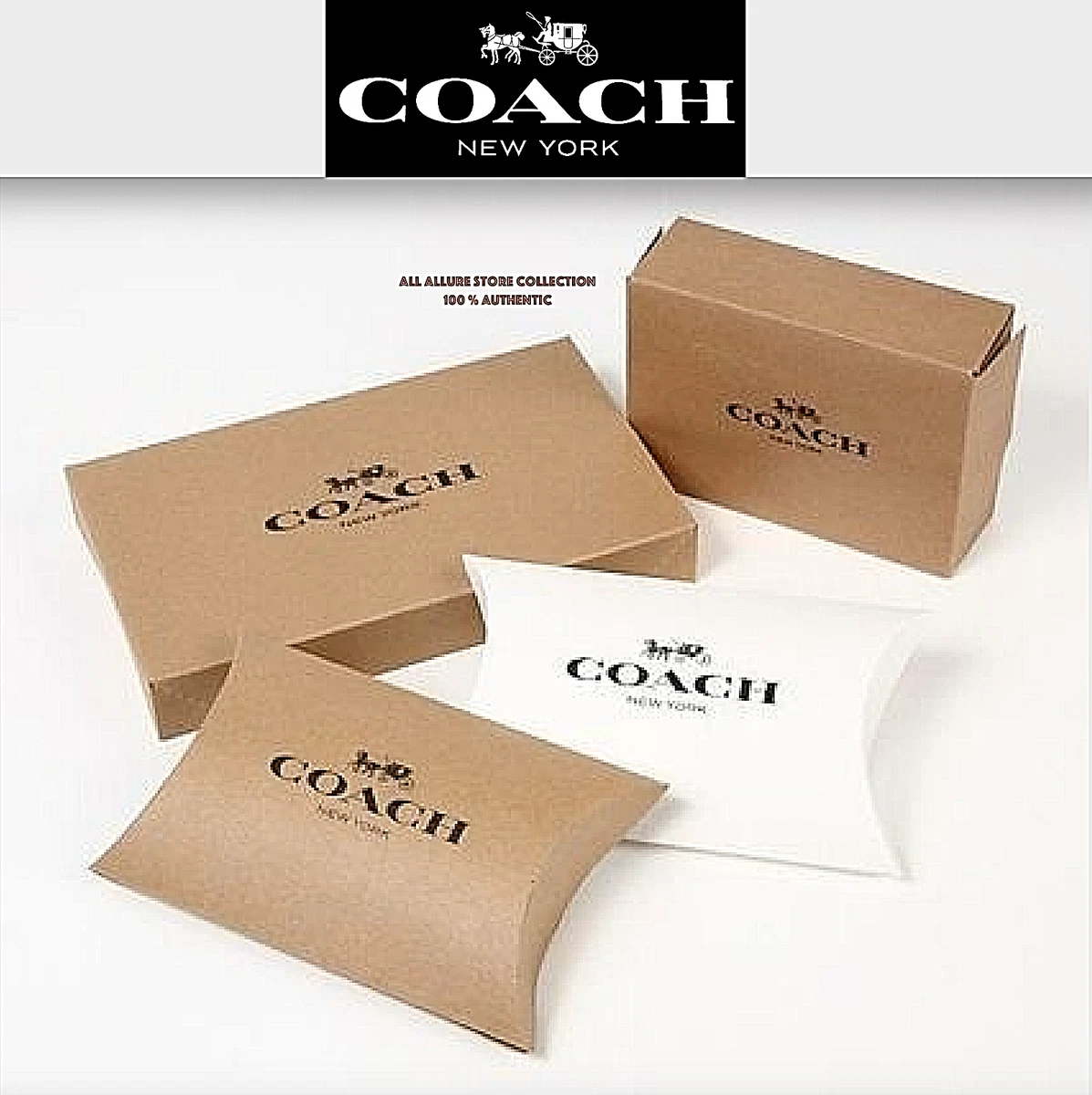 🎁BN Coach Brown Paper Shopping Bags~Gift Bags~Gift Boxes~Sticker Pick Size  🎁