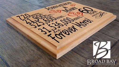 Geschenk zum 60. Jahrestag - Personalisierte Holztafel für Ehemann, Frau oder Paar - D - Bild 4 von 10