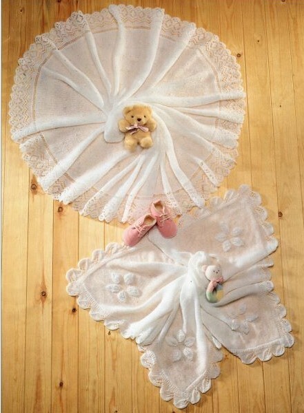 0049 Knitting Babys Circular Square Shawl Blankets 2Ply Vintage Pattern  Copy