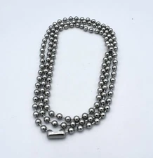 16"-42"  6MM STAINLESS STEEL SILVER BALL CHAIN WITH A STANDARD MILITARY CLASP