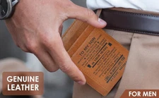 To My Son from Dad Mom Minimalist Wallet Leather Slim RFID Card Holder Xmas Gift