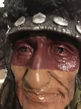 Limited Edition Native American Warrior Bison Chief Bust RARE Collectible