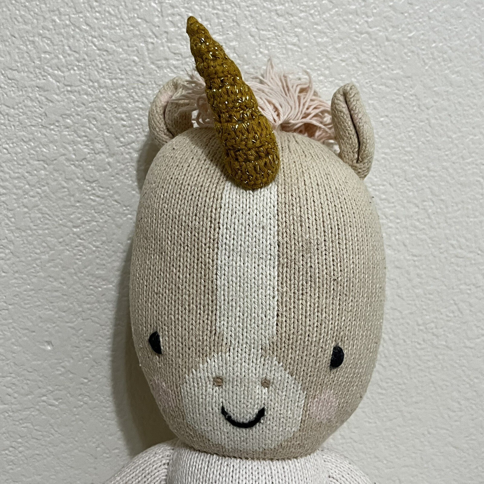 Cuddle + Kind Zara the Unicorn Plush Knit Handmade Doll Stuffed Animal 20" thumbnail 6