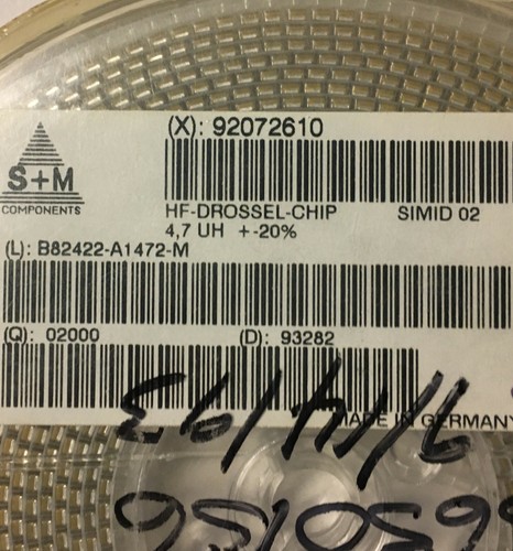 SIEMENS B82422-A RF CHOKES 4.7uH SMD (2000 PCS) - Picture 3 of 3