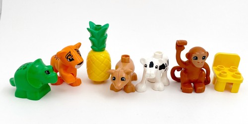 LEGO DUPLO Animals Dino Monkey Tiger Pig Cow Pineapple & Chair Figures