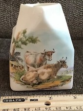 Ceramic Cow Pint Milk Carton Jug Country Dairy Farm Decor Creamer