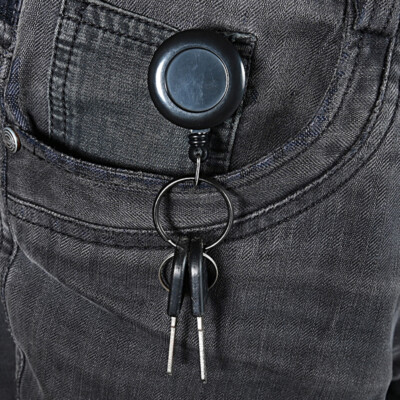 Retractable Pull Badge Reel Lanyard Holder Reels Recoil Belt Key Ring Chain -lk