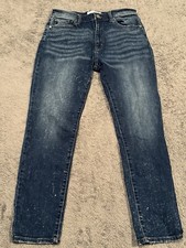 Kancan Jeans Womens Size 9/28 High Rise Mom Acid Wash Distressed Blue Denim