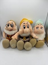 The Disney Store Snow White and the 7 Dwarfs 3 Bean Bag Dolls Sneezy Doc Bashful