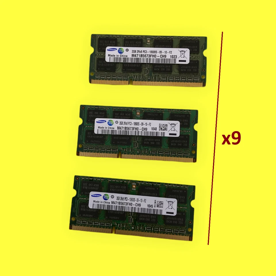 Lote de 27 Memorias RAM para Laptop Samsung 6GB (3x2GB) M471B5673FH0-CH9 #1284 z64b5 Foto 2 de 4