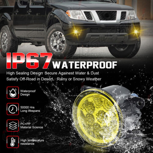 Pair 4" Bumper LED Fog Lights Amber Yellow For 2014-2019 Ford Fiesta 1.0L 1.6L - Foto 6 di 10