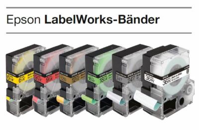 Beschriftungsband original EPSON sw/gb 12mm LC-4YBF9 (LK-4YBF) LW400 LW700 LW900