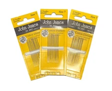 John James Size 7 Cotton Darners, Lot of 3 Pkgs