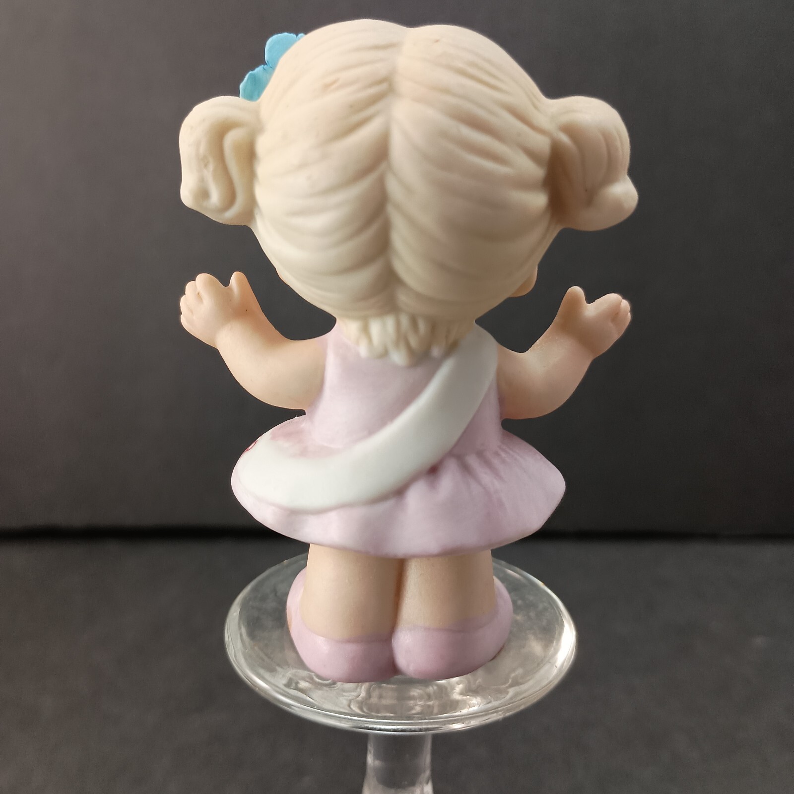 Russ Berrie CO Miss Sept Birthday Month Girl 3" Ceramic Figurine Pink Tiawan