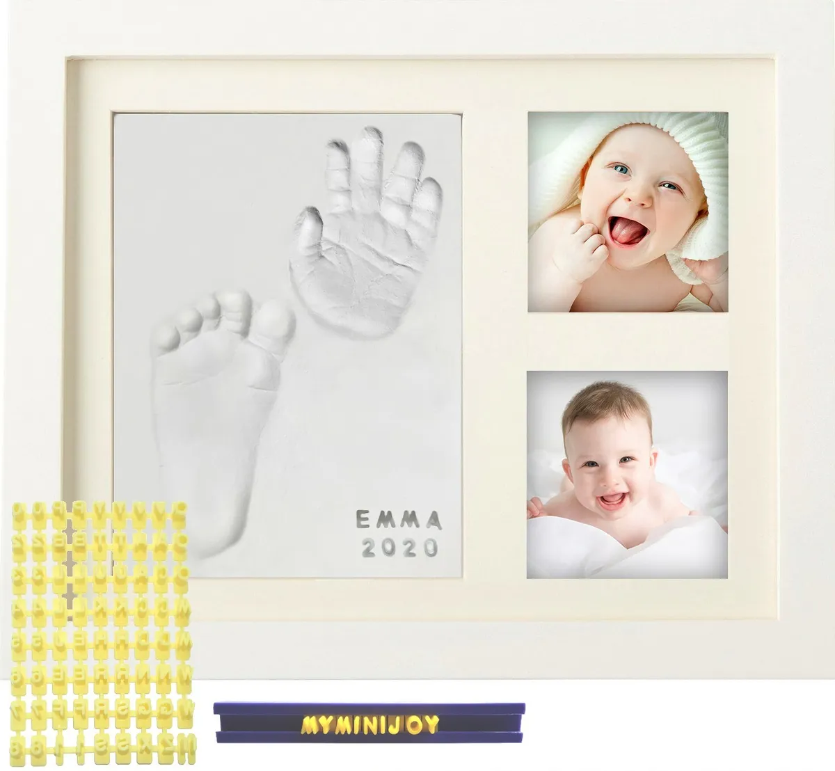 MyMiniJoy Baby Handprint and Footprint Picture Frame Kit with