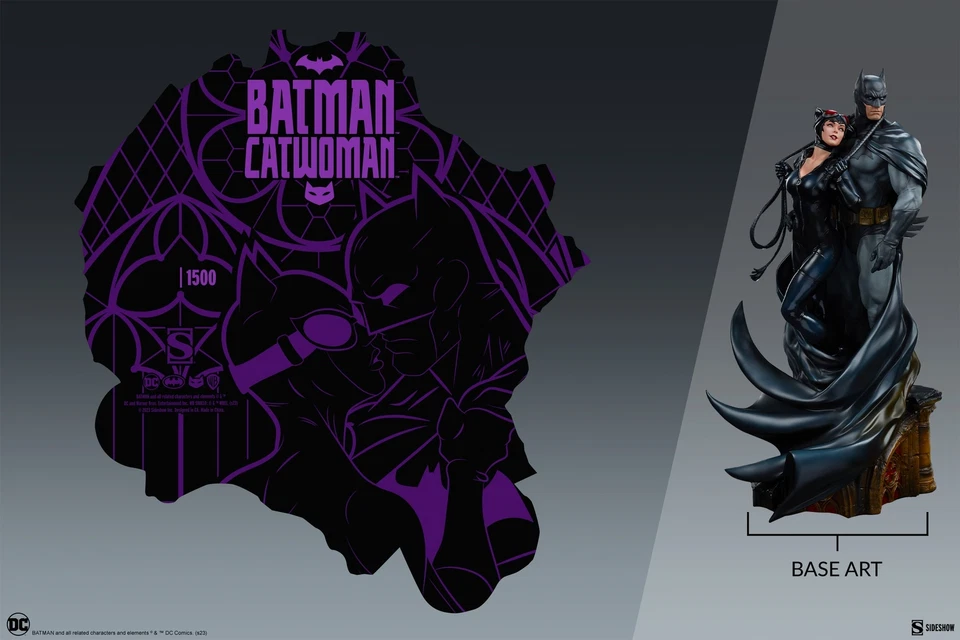 DC Comics Batman & Catwoman Selina Kyle Polystone Diorama Estatua Sideshow Foto 2 de 4