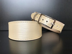 S M Leather Dog Collar Lined Greyhound Whippet Lurcher Saluki