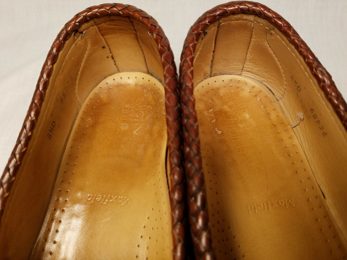 Allen Edmonds Men Handmade Maxfield Brown Tassle Leather Slip On Shoes Size 11 B Allen Edmonds Maxfield Loafers Mens 10 Brown Red Leather  main image 4