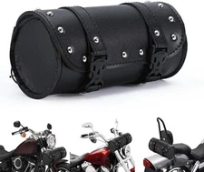 Motorcycle Leather Tool Bag Front Fork Handlebar Saddlebag Leather Storage Pouch