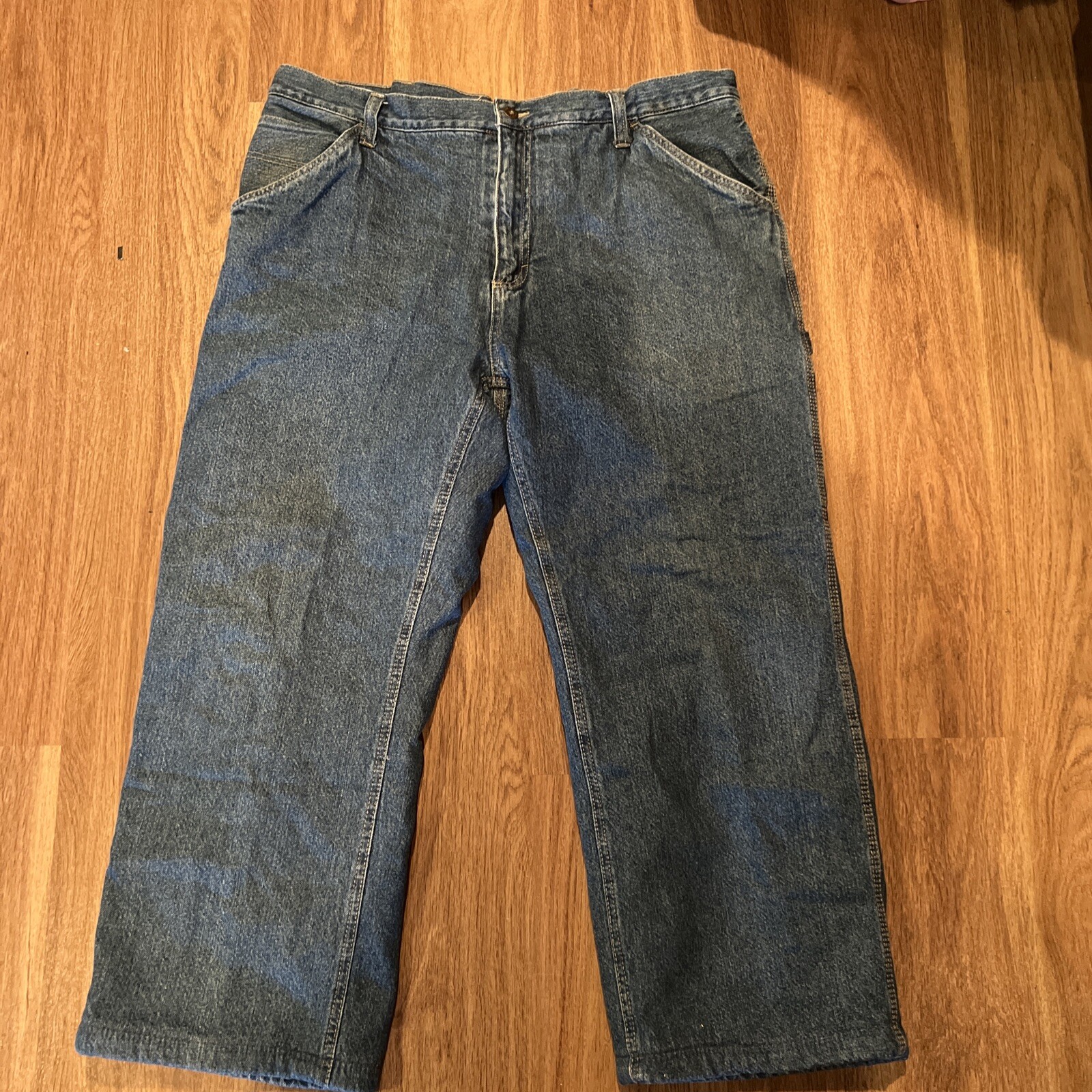 Faded Glory Men's Fleece Lined Carpenter Work Denim Jeans Size 40x30