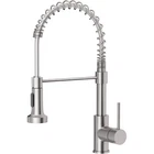 Spring Kitchen Sink Faucet Pull Down Sprayer Single Lever Mixer Tap Deck Mount