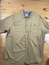 Wrangler Flex For Comfort Men's XL Tan Khaki Short Sleeve Button Shirt
