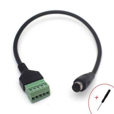 1x 8-Pin Mini DIN Male to 5-Pin Screw Terminal Pluggable DIY PLC Wiring Cable