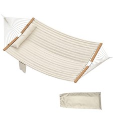 Image of Outsunny 2-Person Padded Double Hammock, Cream White, Refurbished