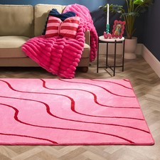 OHS Tufted Contour Rug Non Slip Soft Modern Carpet Living Room Bedroom