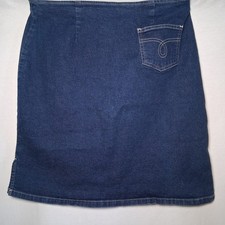 Vintage Carolina Blues Jean Skirt Size 10 Knee Length Western Pocket Blue Denim