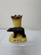 Vintage Great Smoky Mountains Bear Toothpick Holder Souvenir Match Stick Plastic