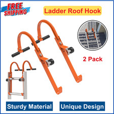 2 Pack Heavy Duty Ladder Roof Hook with Wheel Rubber Grip T-Bar, 500 lbs Weight