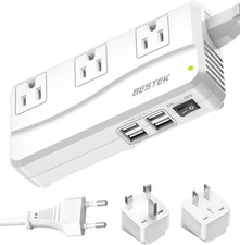 Universal Travel Adapter 220V to 110V Voltage Converter with 0-2.4A 4 Port USB C