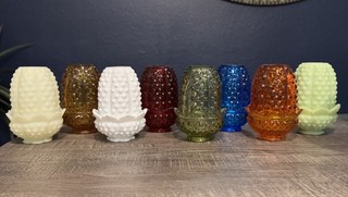 Fenton Hobnail Fairy Lamp Lot of 8