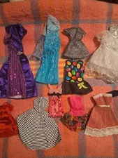 barbie doll clothes lot used Lot Of  10