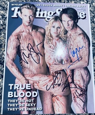 Anna Paquin Alexander Skarsgard Stephen Moyer - TRUE BLOOD - signed 8 x 10