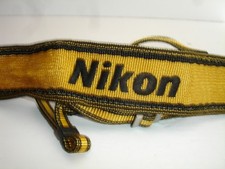 Nikon AN-6Y Yellow / Black Vintage Camera Neck Strap w/ Metal Buckles Nikon AN-6
