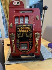 Vintage one arm bandit slot machine-Golden Nugget-Working, But Jamming Each Pull