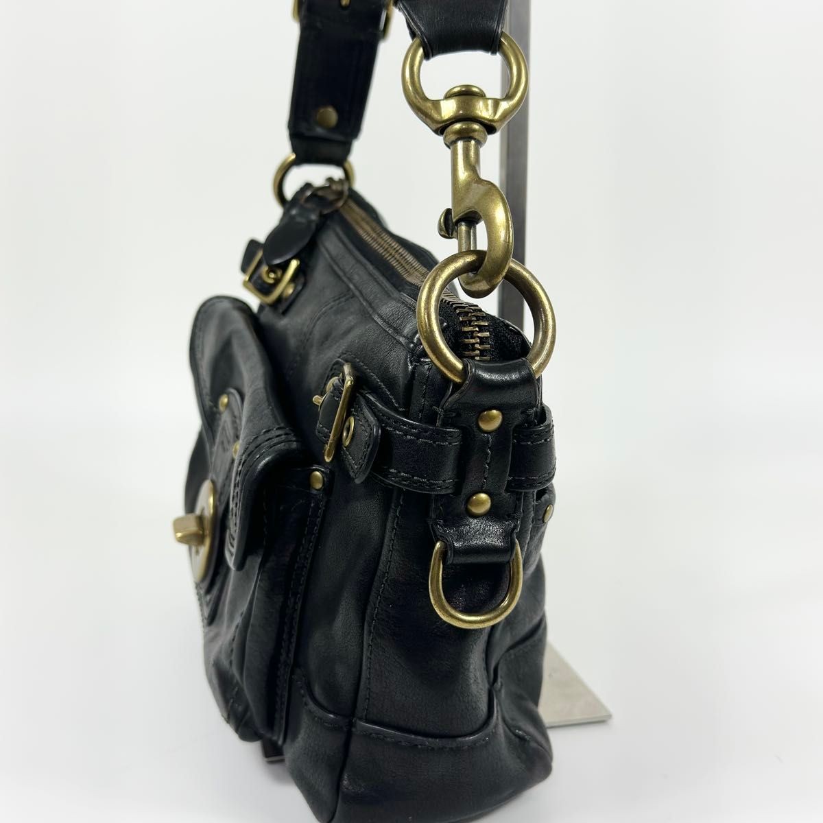 Coach Legacy Leather Hobo Shoulder Bag Black Turnlock Model 11127