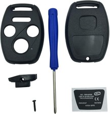 Replacement Key Fob Shell Case for Keyless Entry Remote Car Key Housing, Black