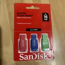 SanDisk SDCZ50C-016G-B46T Cruzer Blade 3  16GB USB Flash Drive - Pink/Blue/Green