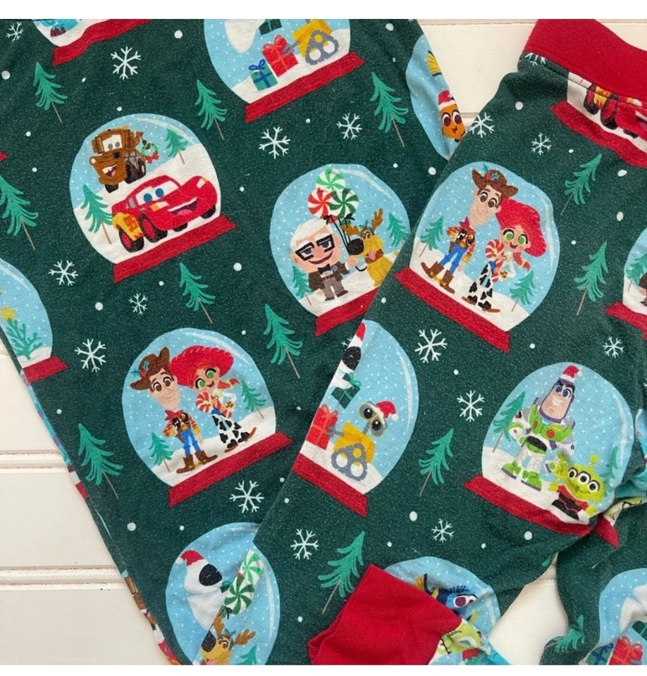 Disney Pixar Globo de Nieve Navidad Little Sleepies Pijama Manga Larga Talla 7/8 Foto 3 de 3