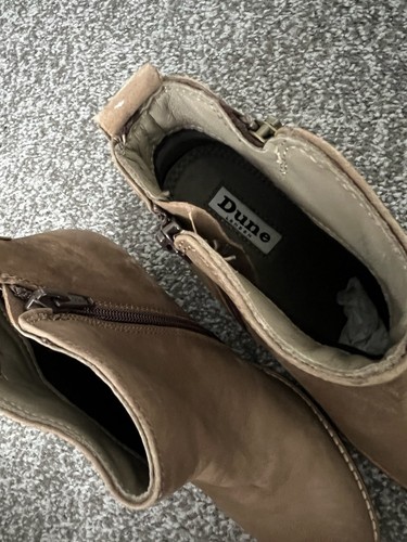 Leather Nude Dune Ankle Boots Size 4 - Picture 5 of 6