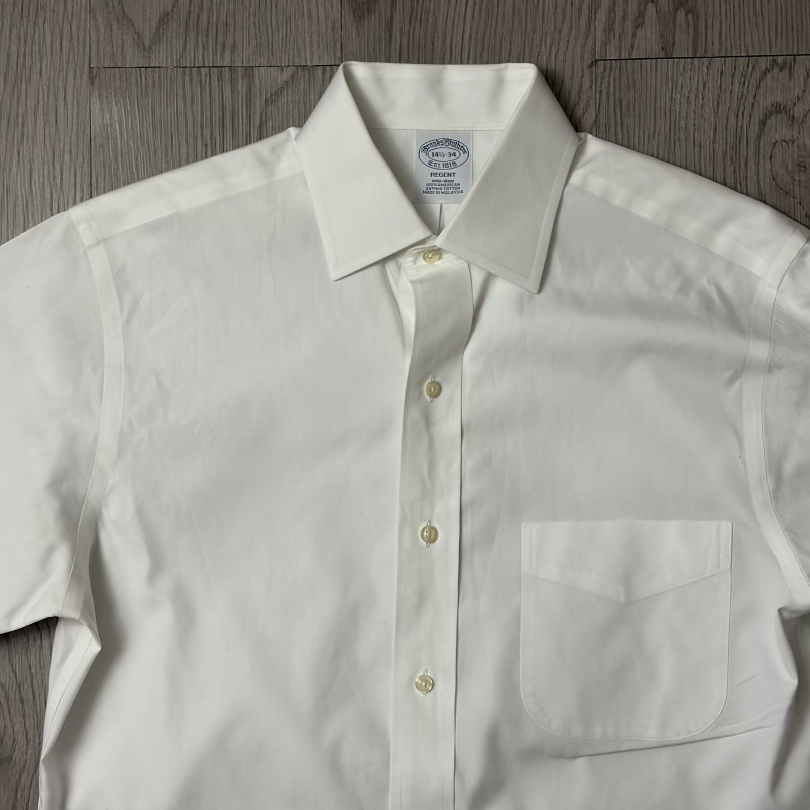 Brooks Brothers Regent Fit White Dress Shirt 14.5-34 thumbnail 3