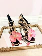 Giuseppe ZANOTTI heels sandals shoes heels pumps 36 6 Y2K orchid flower python