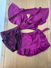 3 piece Reverence Dance Costume, child large, burgundy with briefs